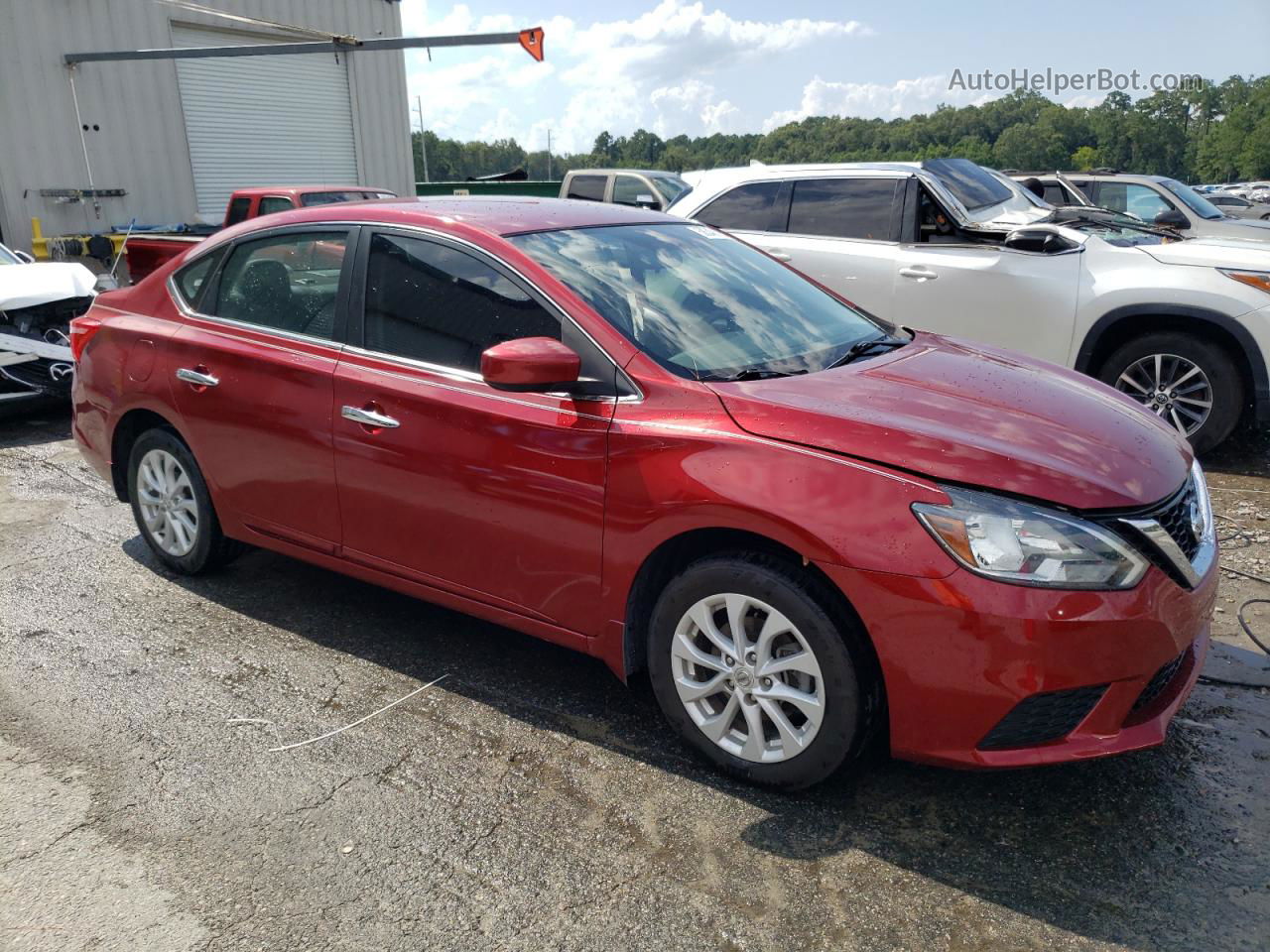 2018 Nissan Sentra S Red vin: 3N1AB7AP4JY227186