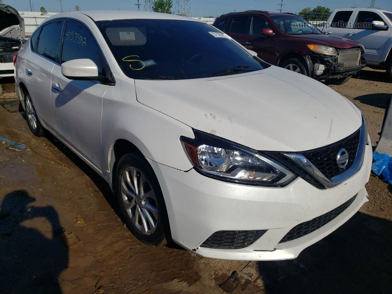 2018 Nissan Sentra S White vin: 3N1AB7AP4JY229097