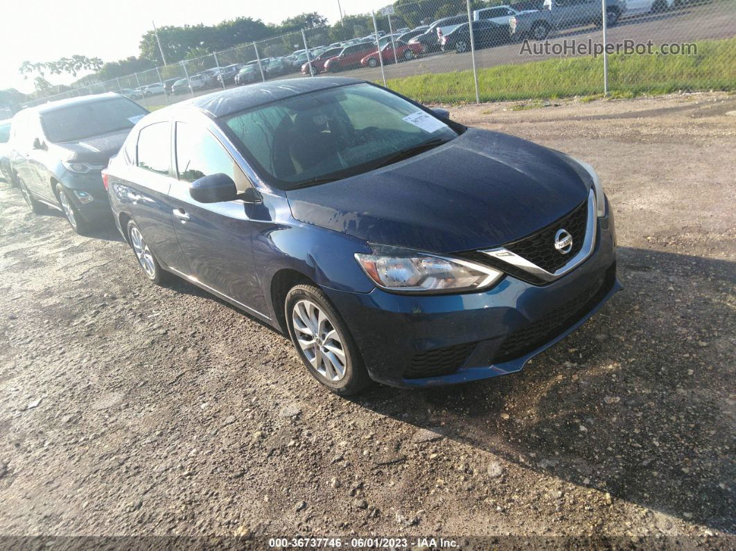 2018 Nissan Sentra Sv Синий vin: 3N1AB7AP4JY267347