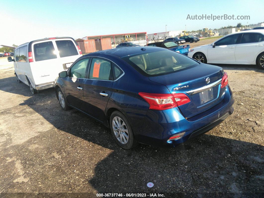 2018 Nissan Sentra Sv Blue vin: 3N1AB7AP4JY267347