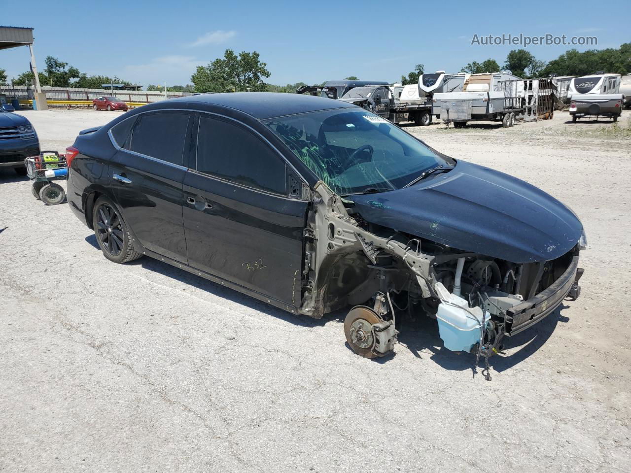 2018 Nissan Sentra S Черный vin: 3N1AB7AP4JY272063