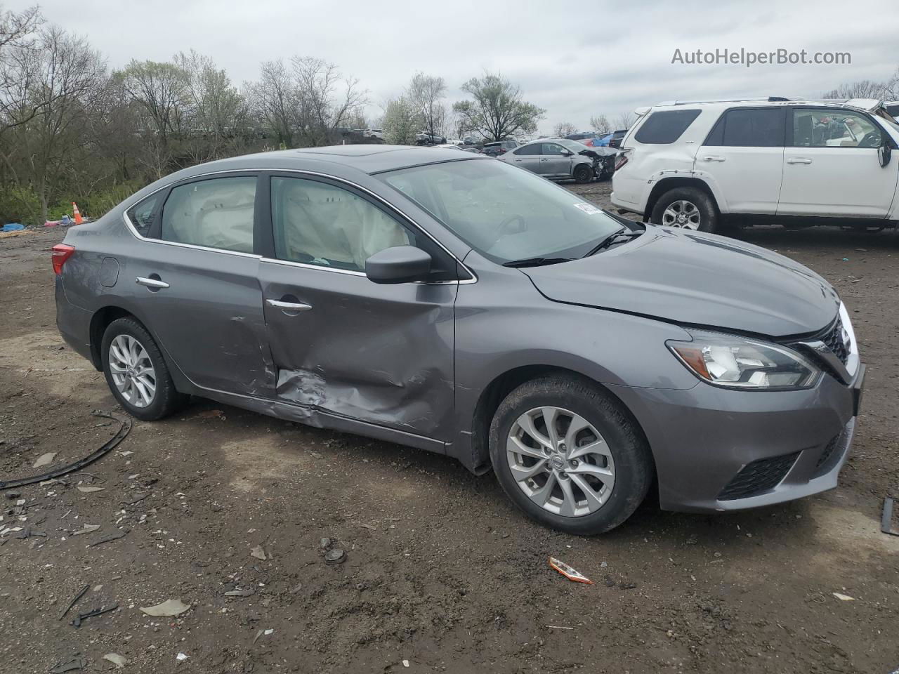 2018 Nissan Sentra S Серый vin: 3N1AB7AP4JY275707