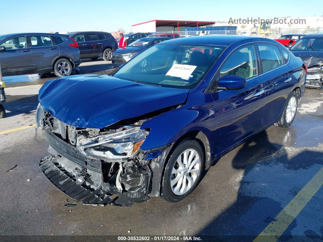 2018 Nissan Sentra Sv Синий vin: 3N1AB7AP4JY295343