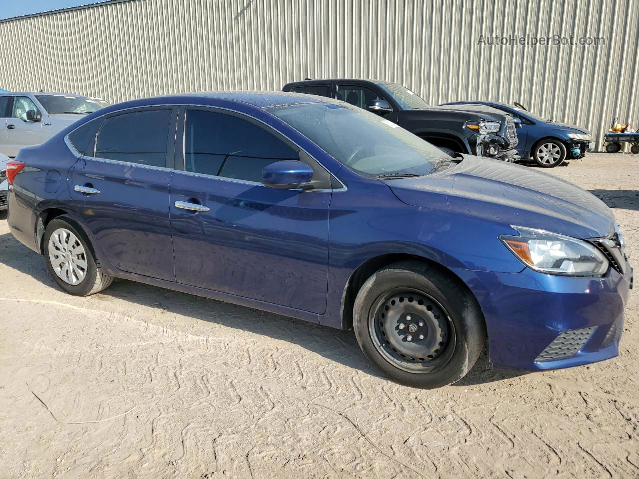 2018 Nissan Sentra S Blue vin: 3N1AB7AP4JY304123