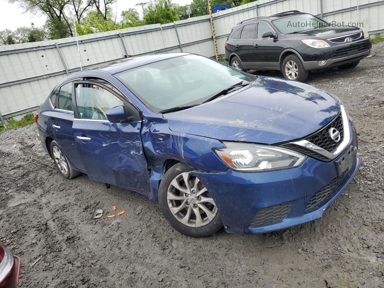 2018 Nissan Sentra S Blue vin: 3N1AB7AP4JY314456