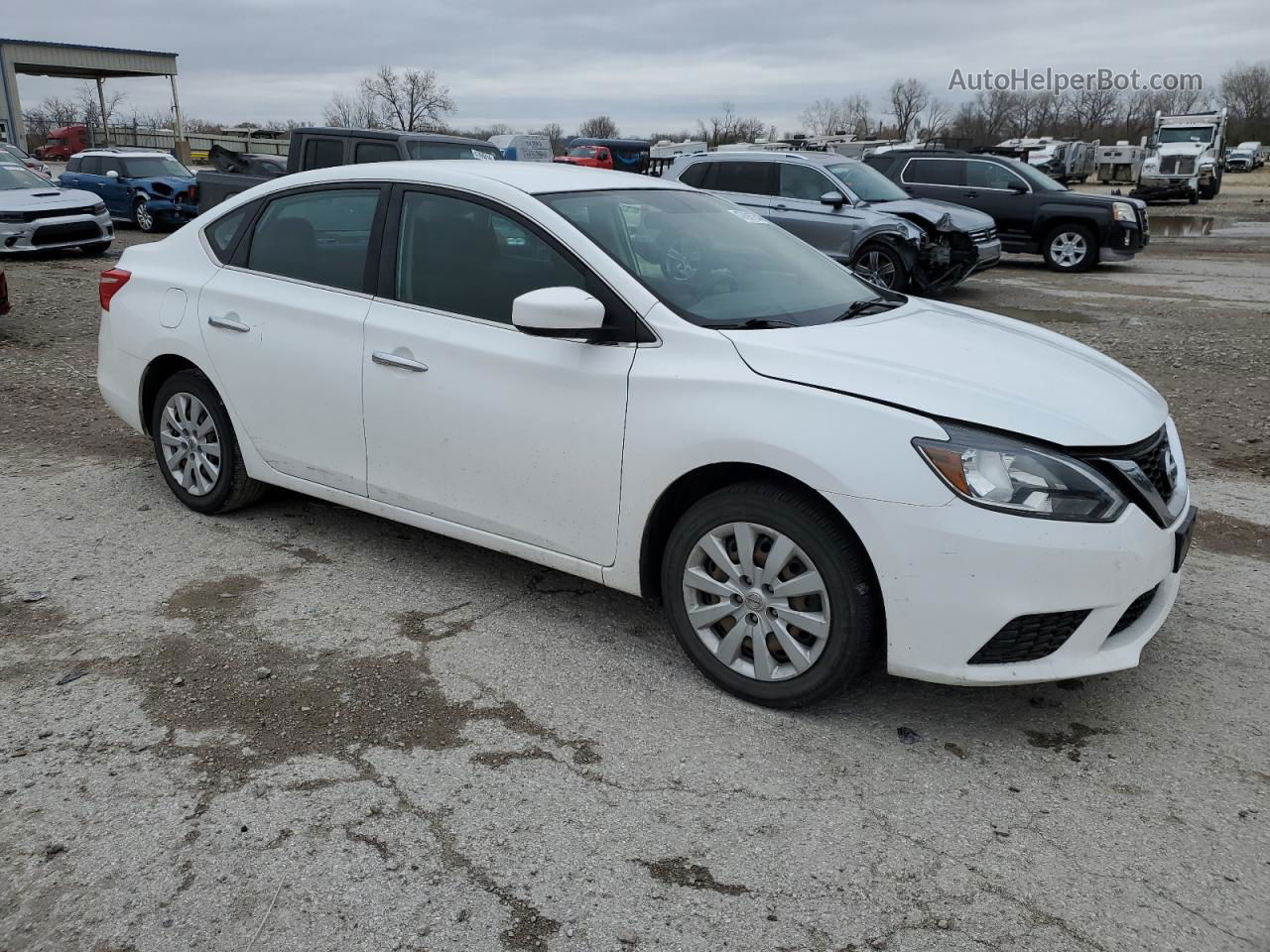 2018 Nissan Sentra S White vin: 3N1AB7AP4JY332388