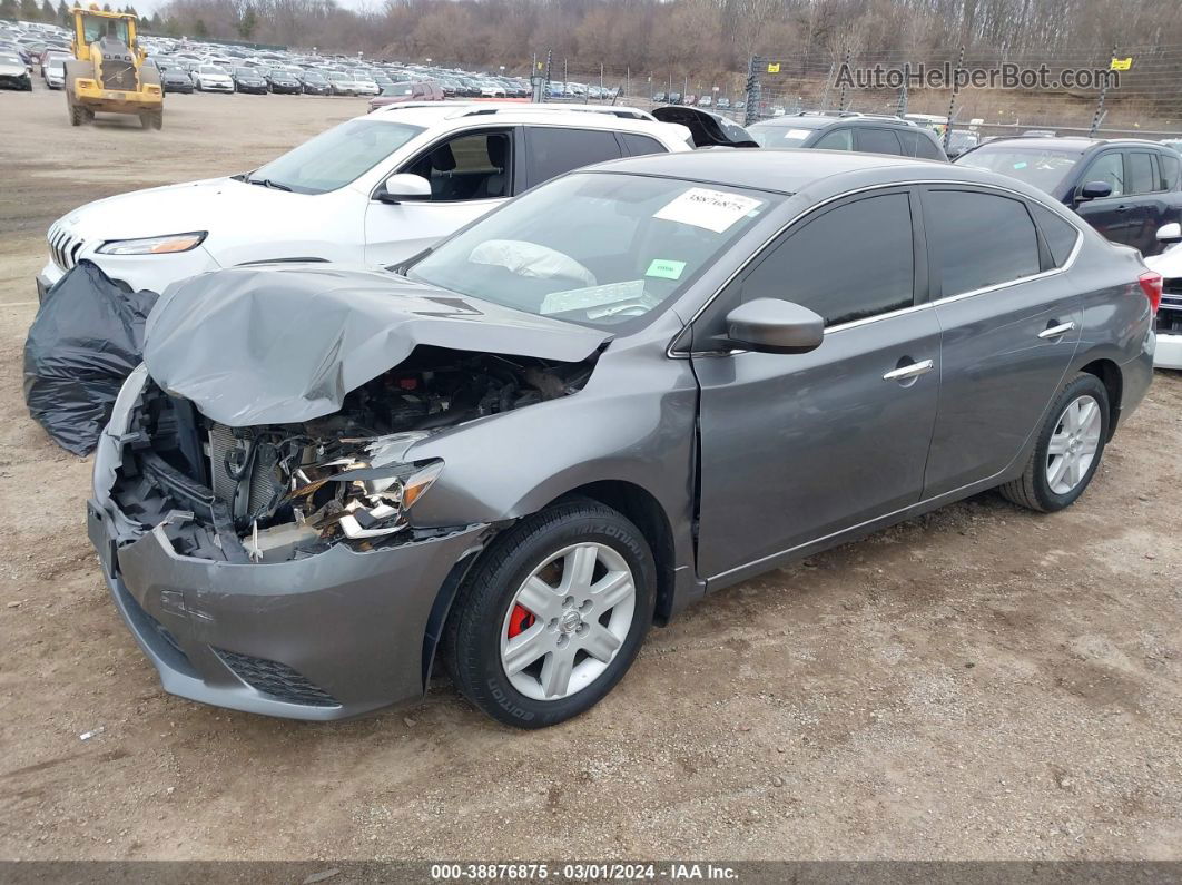 2018 Nissan Sentra S Серый vin: 3N1AB7AP4JY340720