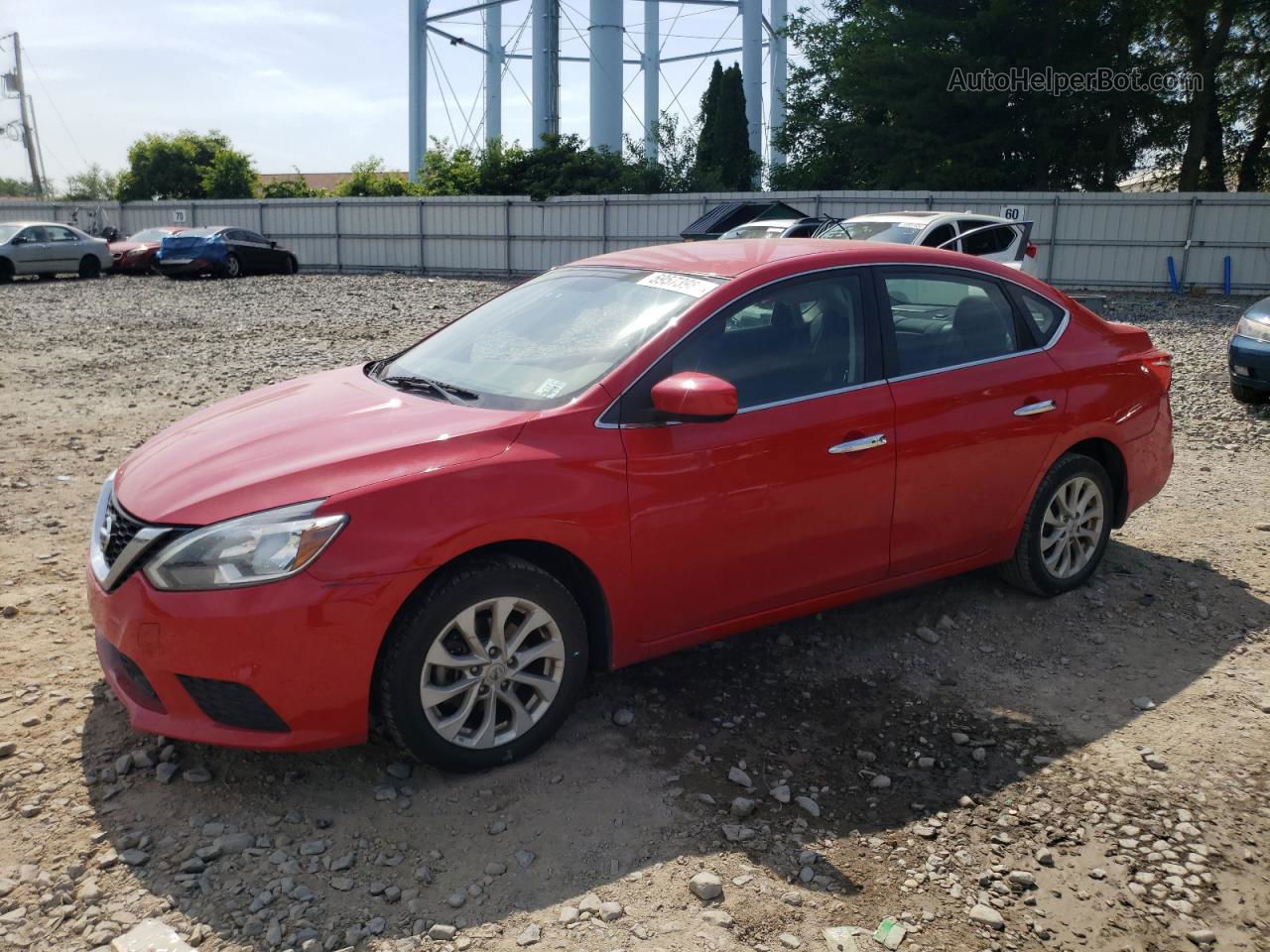 2018 Nissan Sentra S Red vin: 3N1AB7AP4JY347148