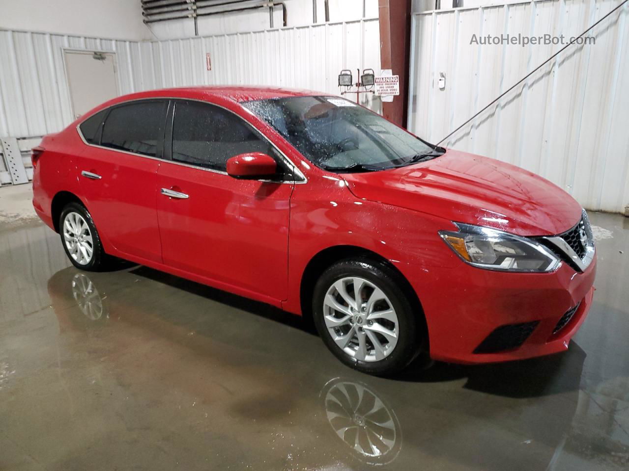 2019 Nissan Sentra S Красный vin: 3N1AB7AP4KL610270