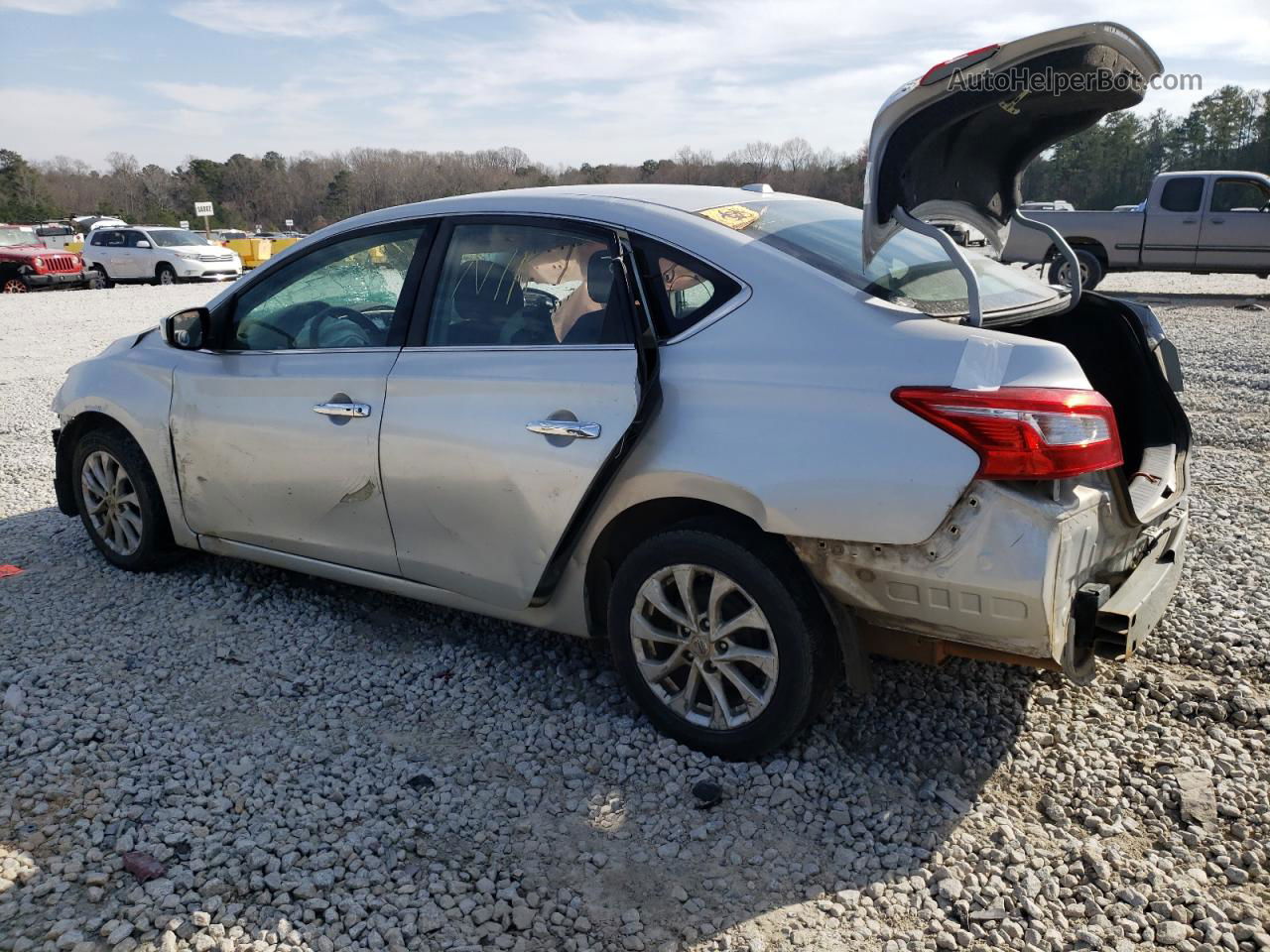 2019 Nissan Sentra S Серебряный vin: 3N1AB7AP4KL611466