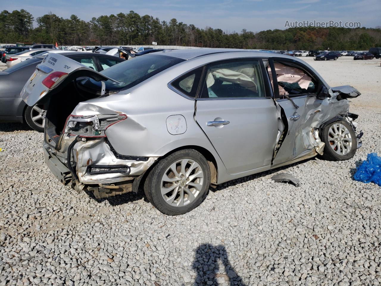 2019 Nissan Sentra S Серебряный vin: 3N1AB7AP4KL611466