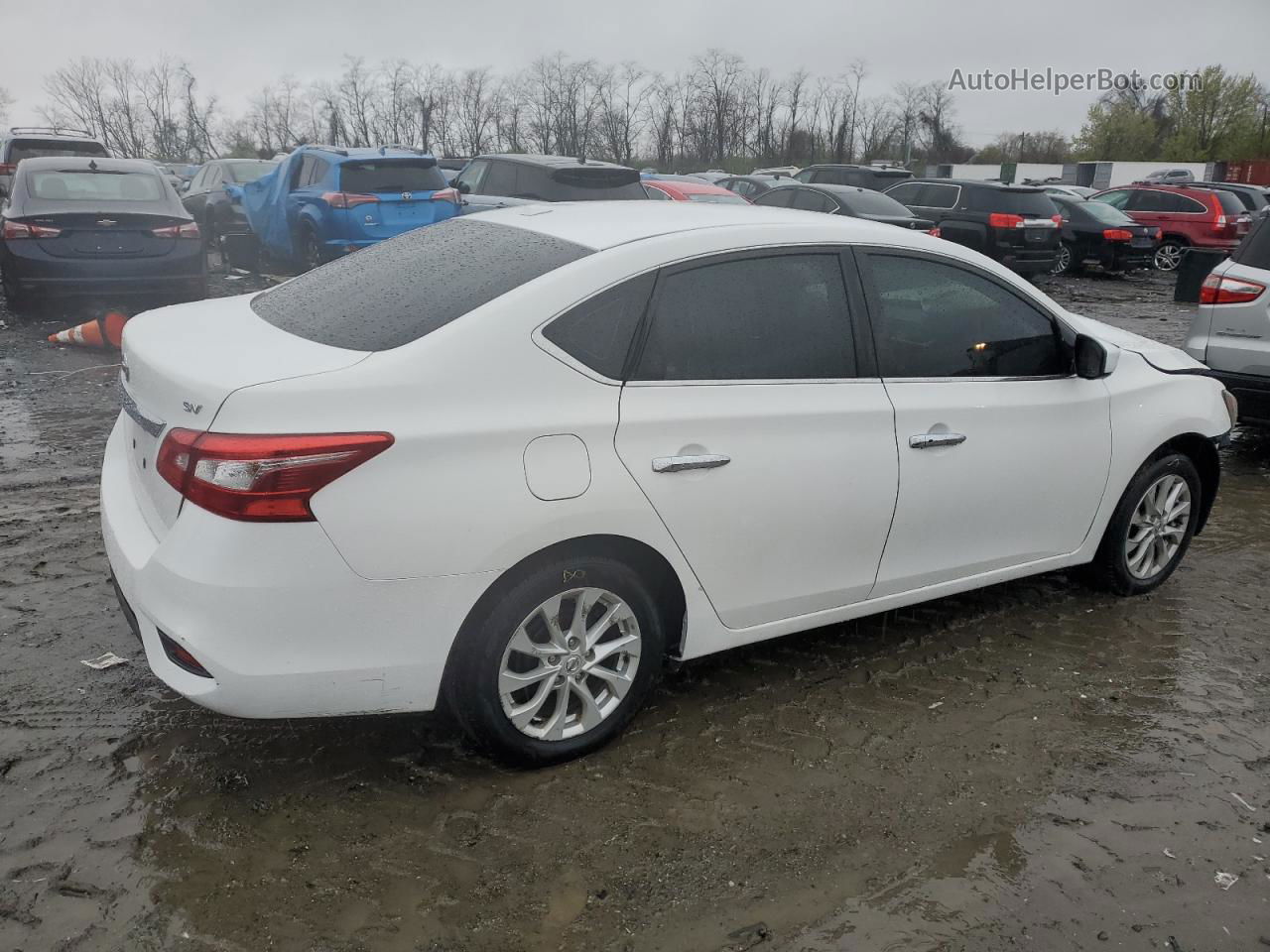 2019 Nissan Sentra S Белый vin: 3N1AB7AP4KL611578