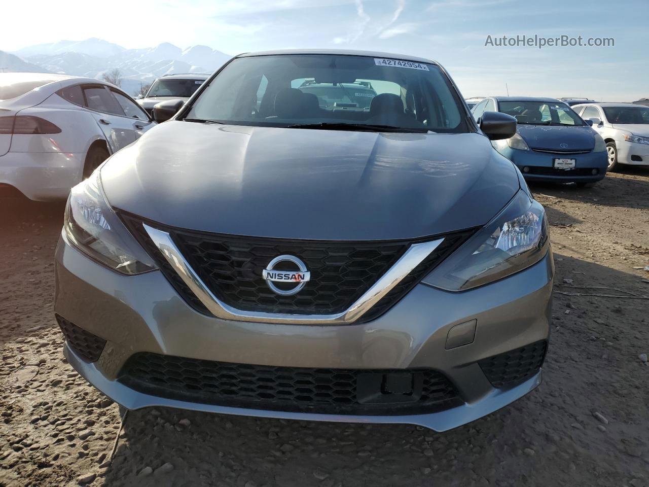 2019 Nissan Sentra S Серый vin: 3N1AB7AP4KY203990