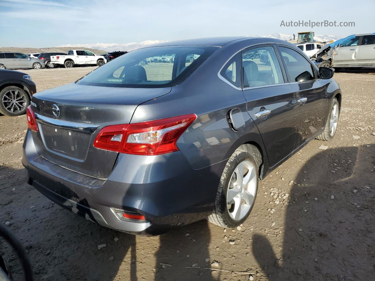 2019 Nissan Sentra S Серый vin: 3N1AB7AP4KY203990