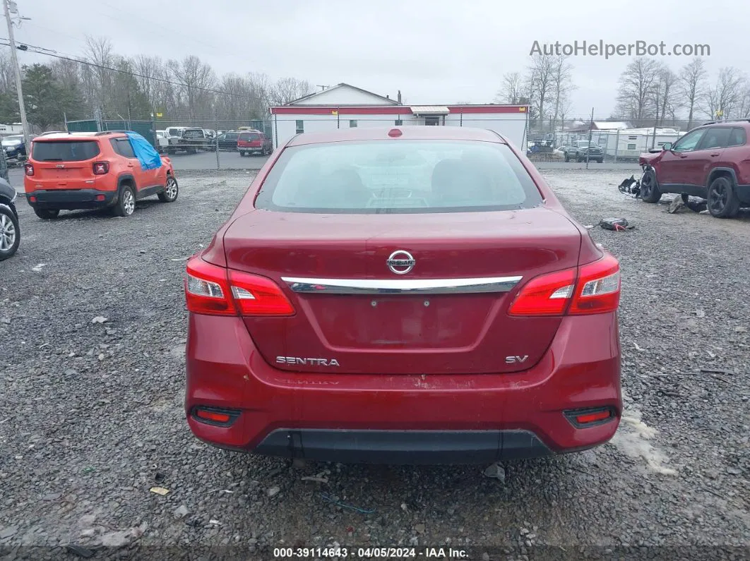 2019 Nissan Sentra Sv Maroon vin: 3N1AB7AP4KY205805