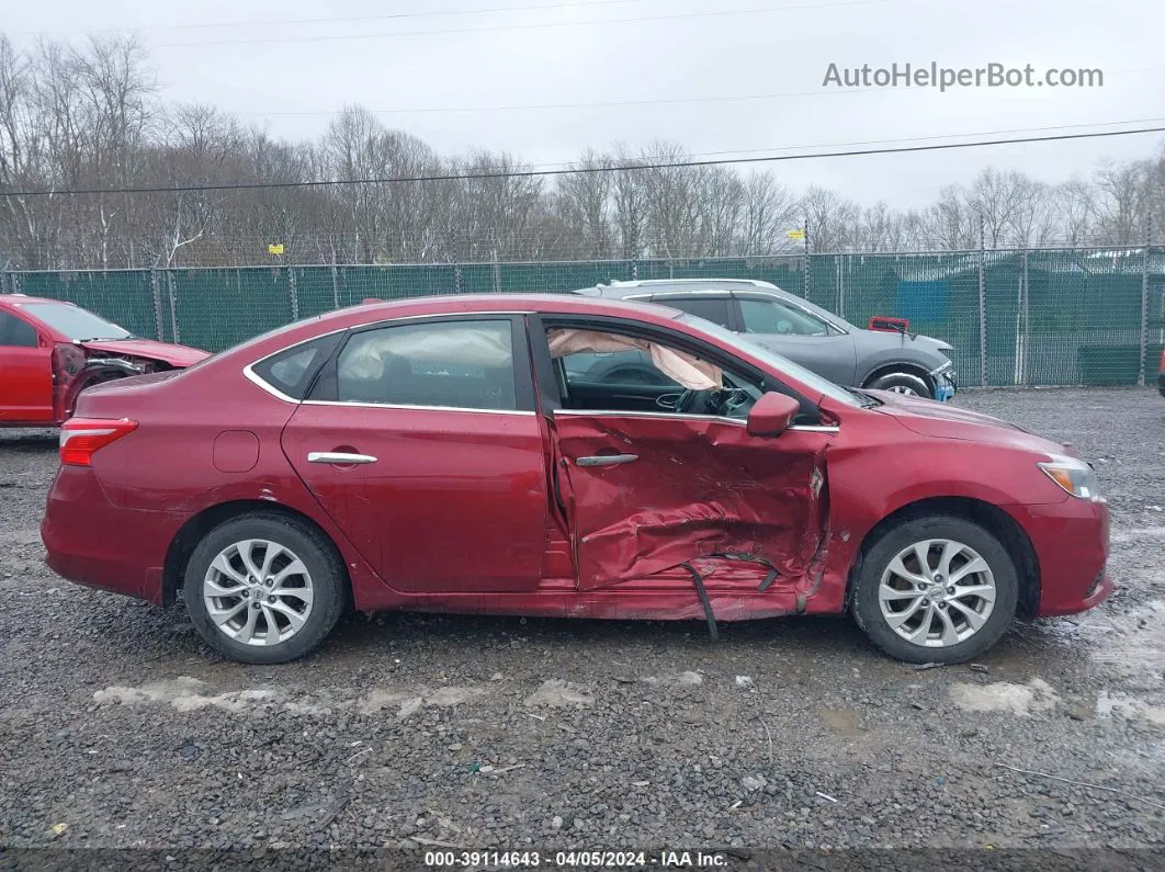 2019 Nissan Sentra Sv Maroon vin: 3N1AB7AP4KY205805