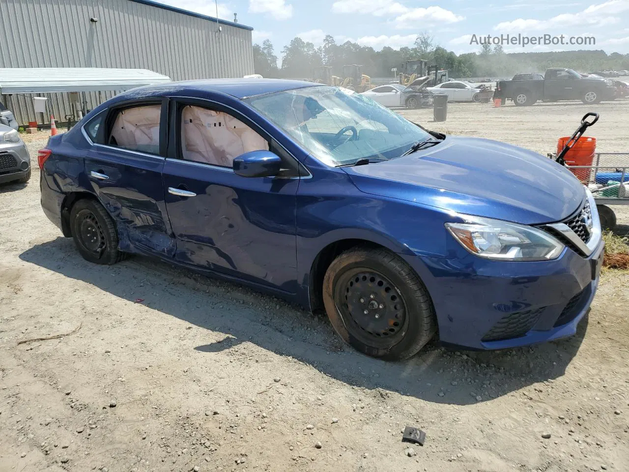 2019 Nissan Sentra S Синий vin: 3N1AB7AP4KY258486