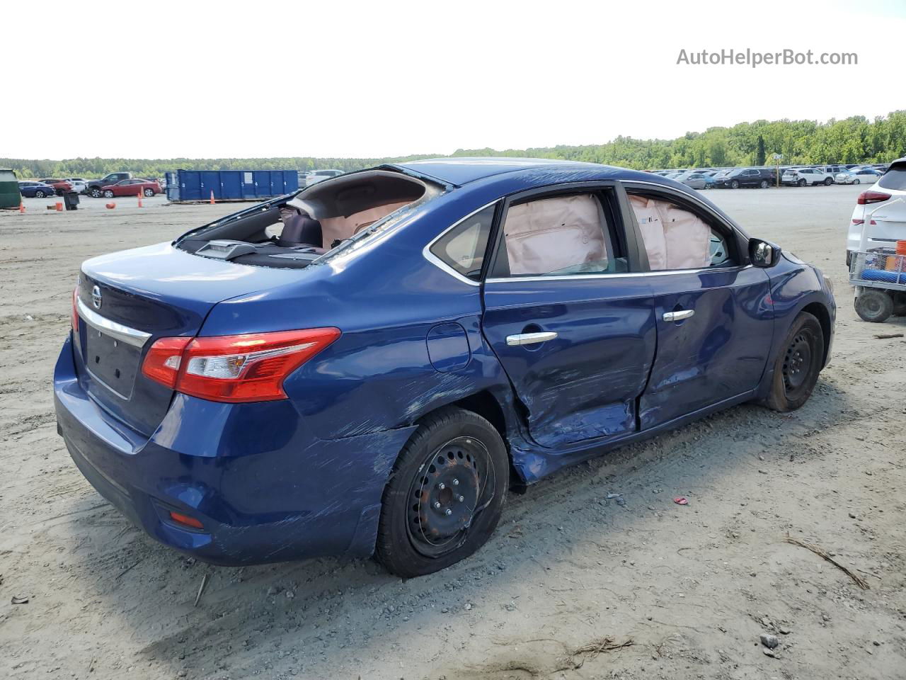 2019 Nissan Sentra S Синий vin: 3N1AB7AP4KY258486