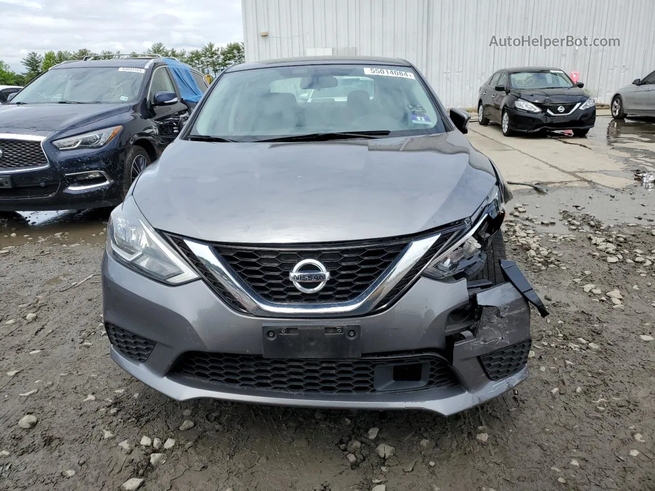 2019 Nissan Sentra S Серый vin: 3N1AB7AP4KY273635