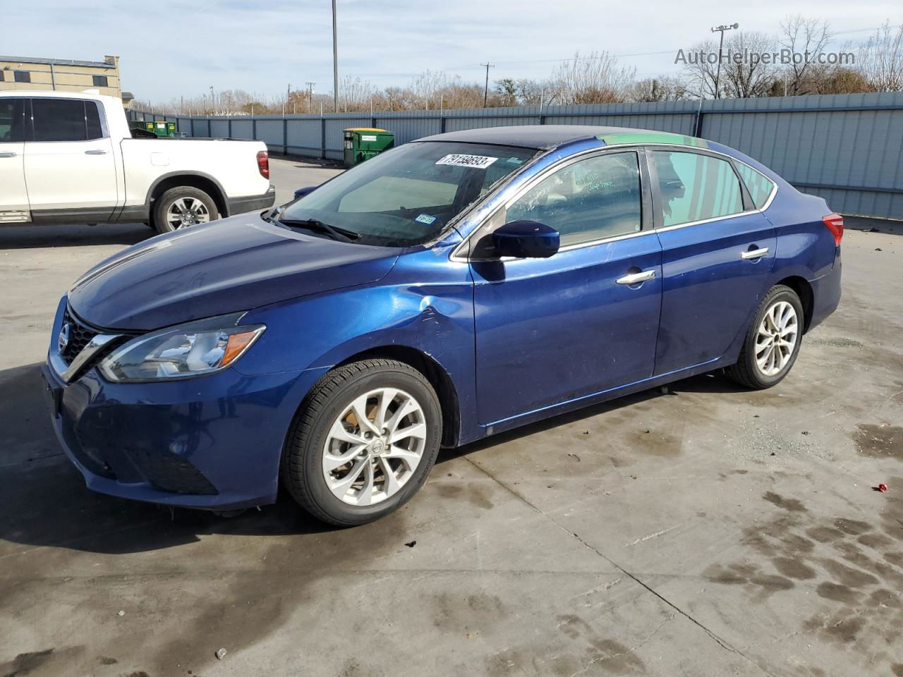 2019 Nissan Sentra S Синий vin: 3N1AB7AP4KY288751