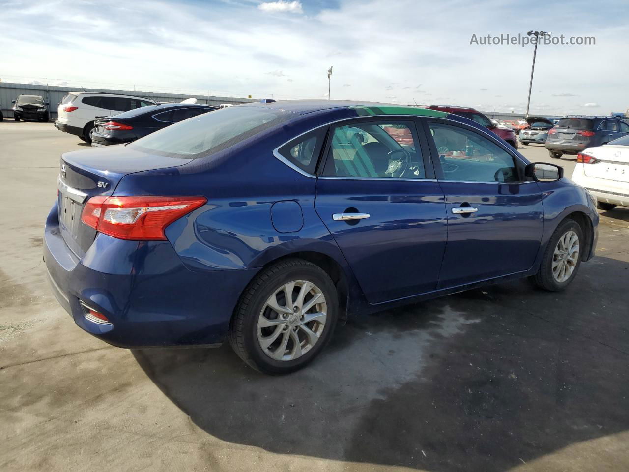 2019 Nissan Sentra S Синий vin: 3N1AB7AP4KY288751