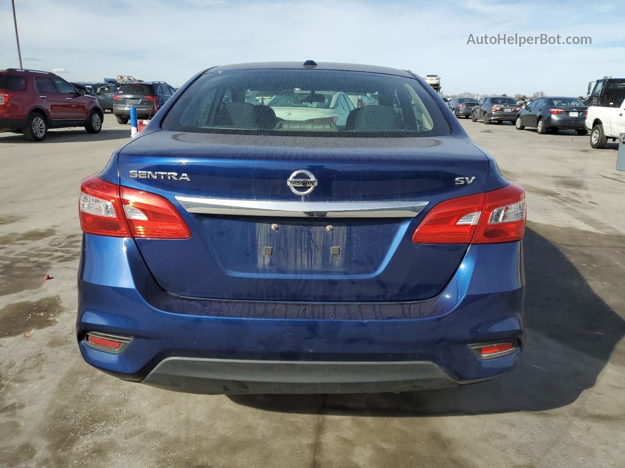 2019 Nissan Sentra S Синий vin: 3N1AB7AP4KY288751