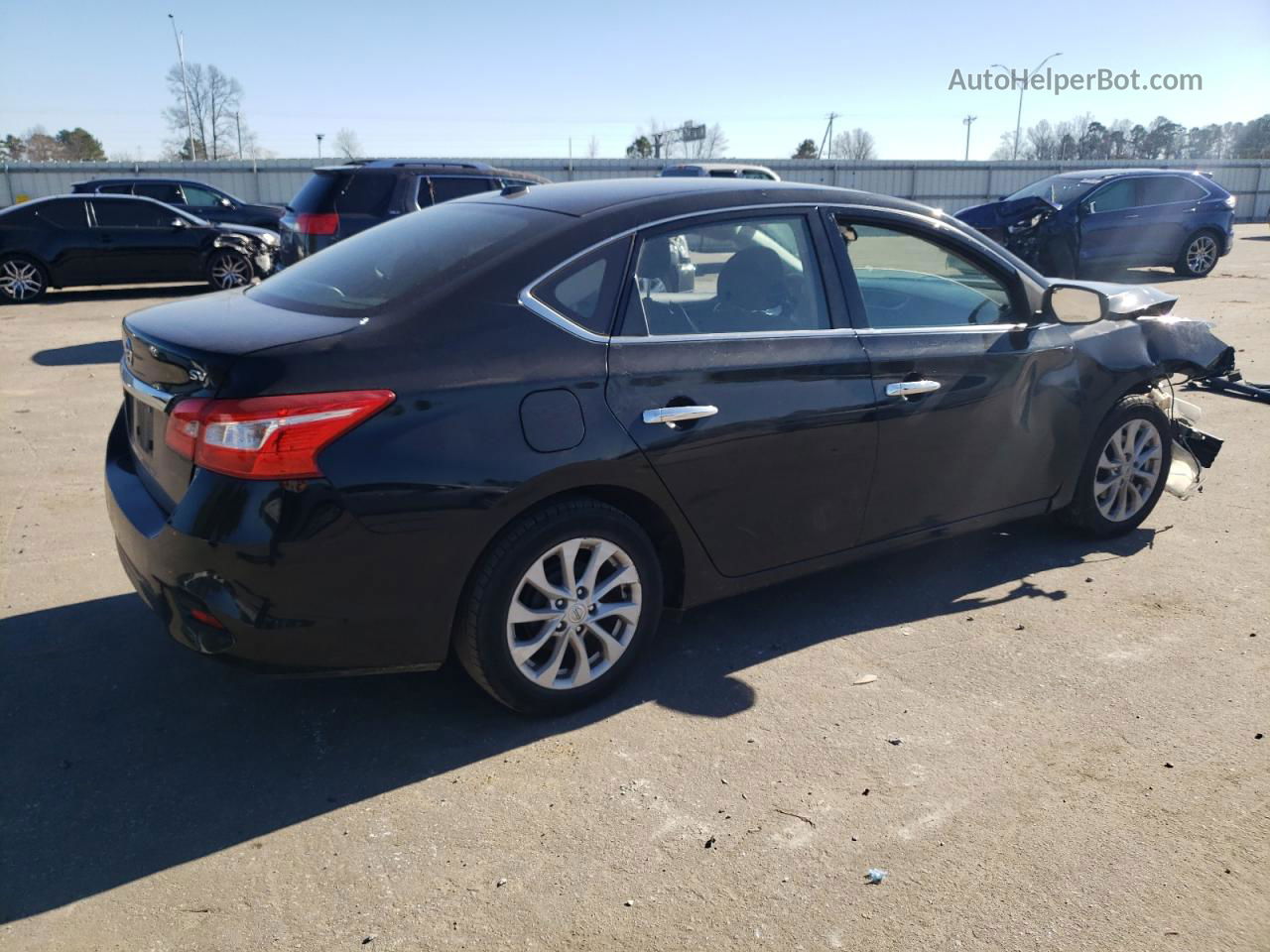 2019 Nissan Sentra S Черный vin: 3N1AB7AP4KY374450