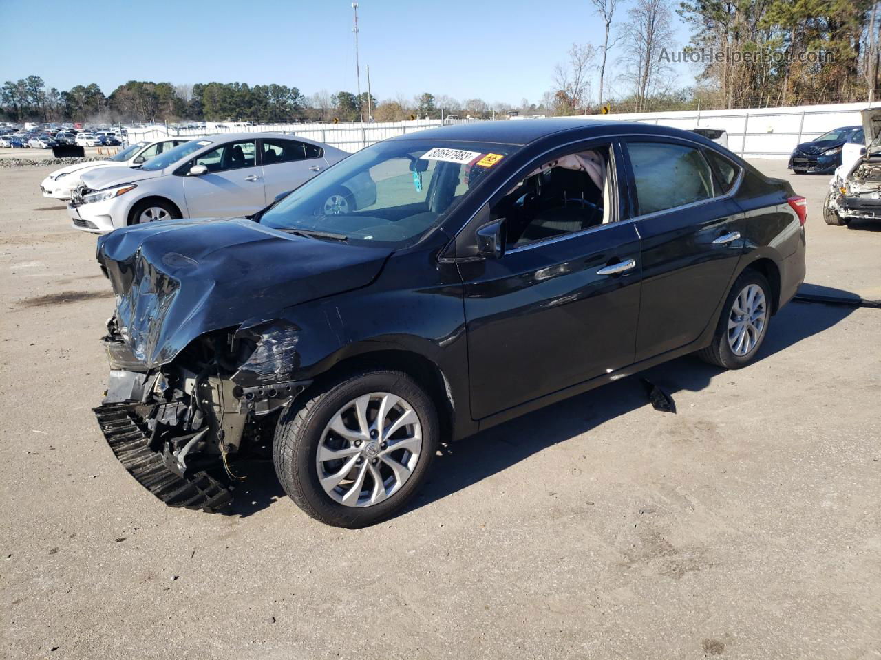 2019 Nissan Sentra S Черный vin: 3N1AB7AP4KY374450