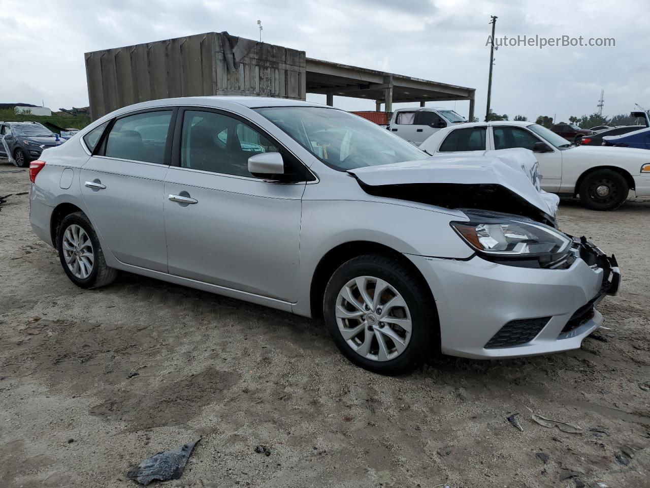 2019 Nissan Sentra S Серебряный vin: 3N1AB7AP4KY383083