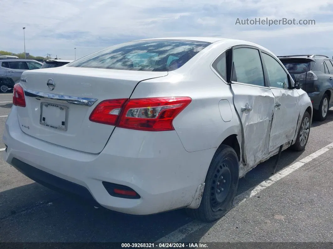 2019 Nissan Sentra S White vin: 3N1AB7AP4KY424408