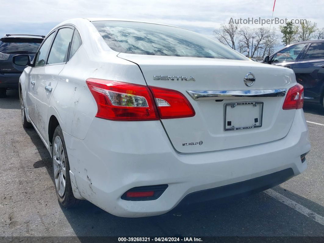 2019 Nissan Sentra S White vin: 3N1AB7AP4KY424408