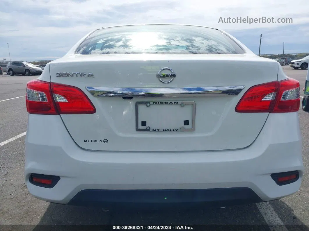 2019 Nissan Sentra S White vin: 3N1AB7AP4KY424408