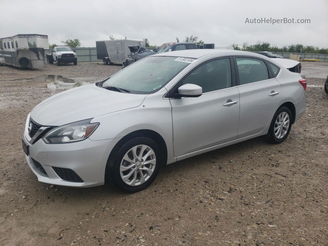 2019 Nissan Sentra S Серебряный vin: 3N1AB7AP4KY428958