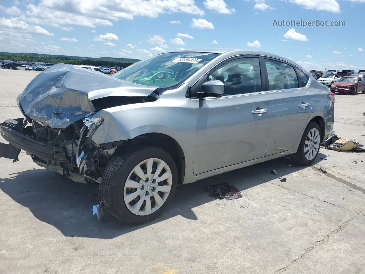 2014 Nissan Sentra S Серебряный vin: 3N1AB7AP5EL685256