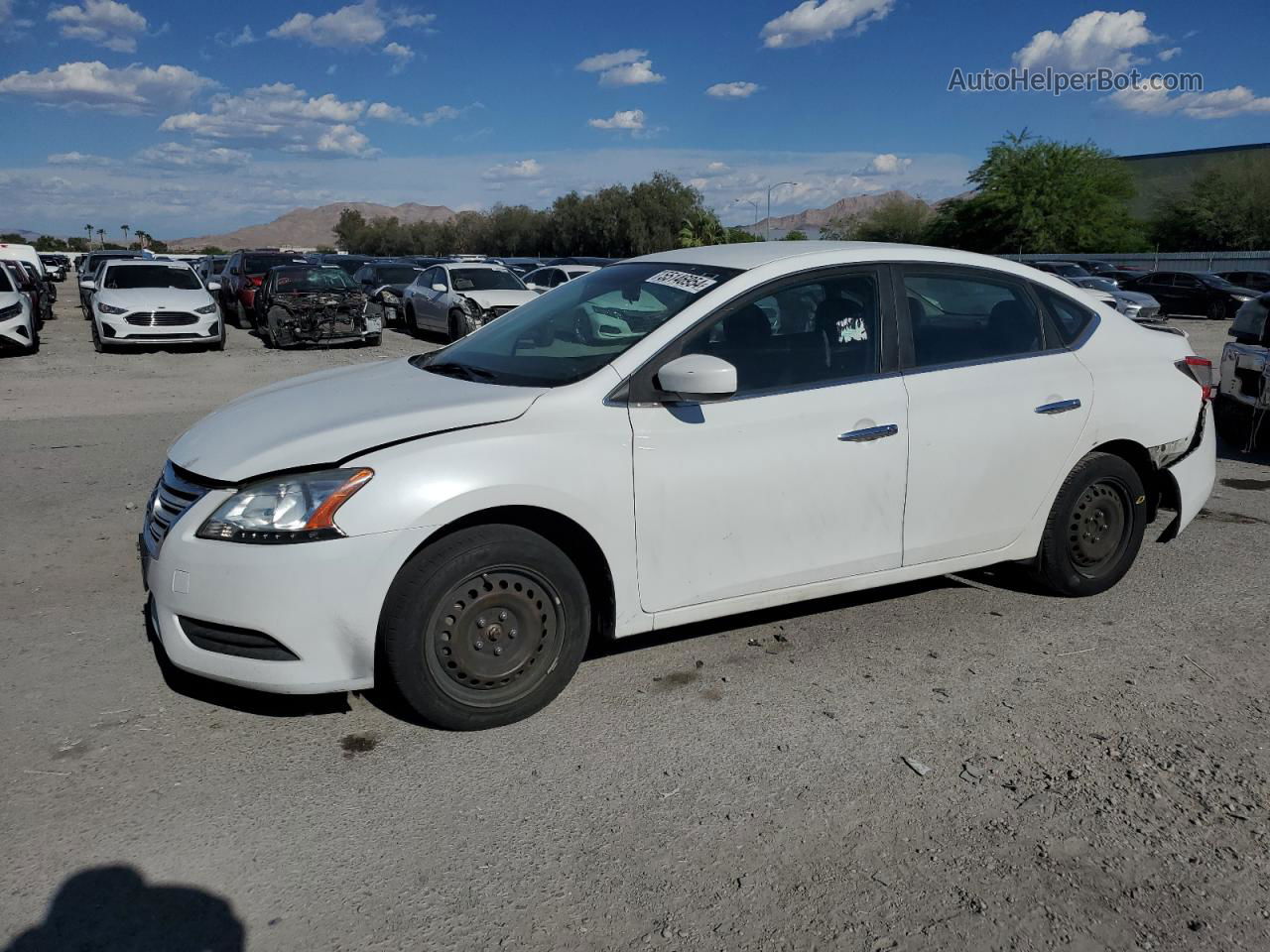 2014 Nissan Sentra S White vin: 3N1AB7AP5EY256217