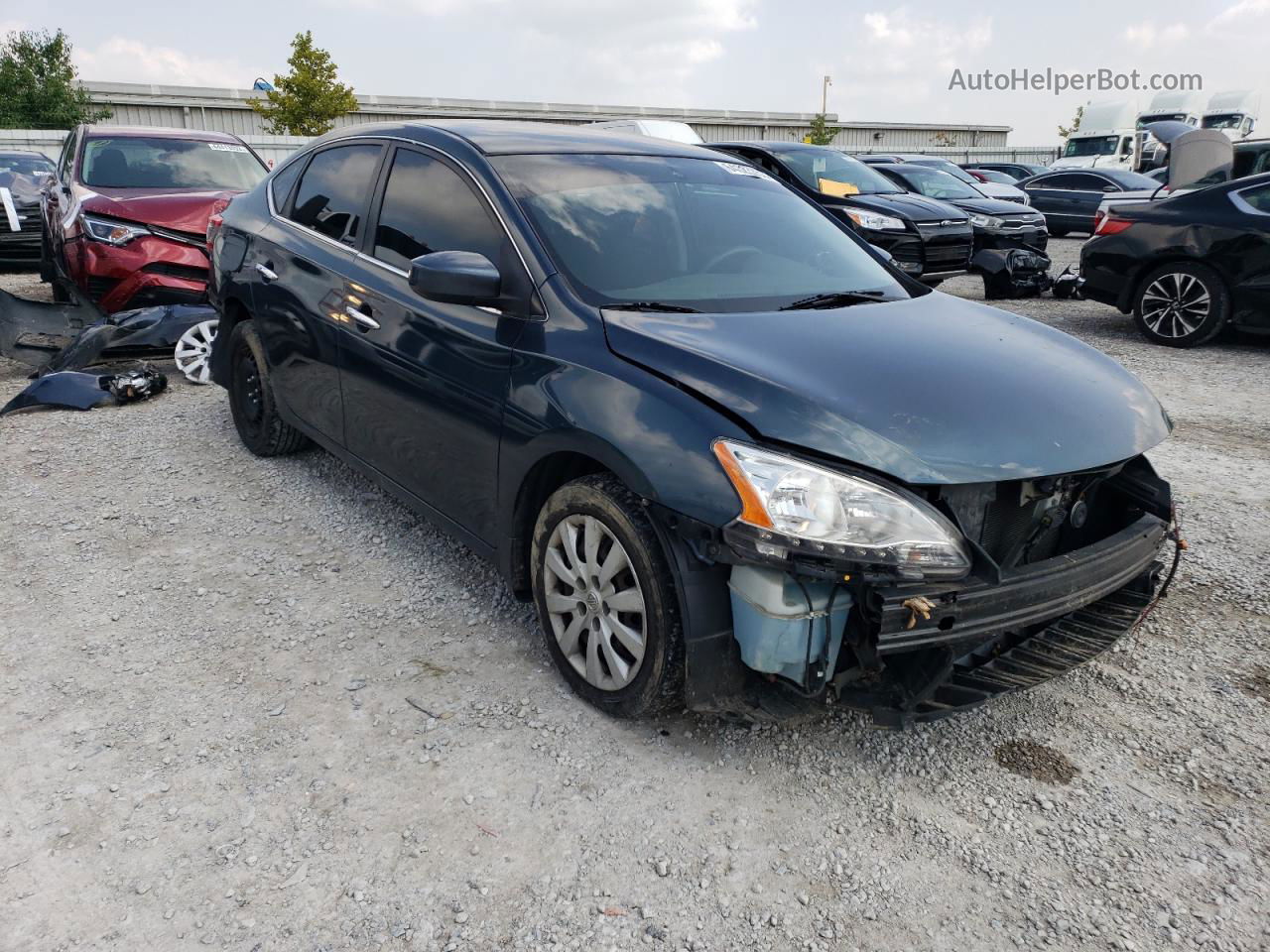 2014 Nissan Sentra S Blue vin: 3N1AB7AP5EY290609