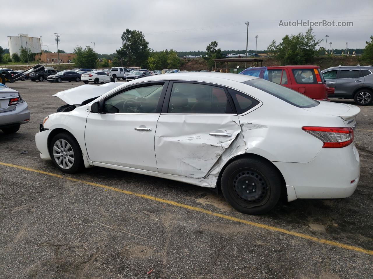 2014 Nissan Sentra S White vin: 3N1AB7AP5EY332163