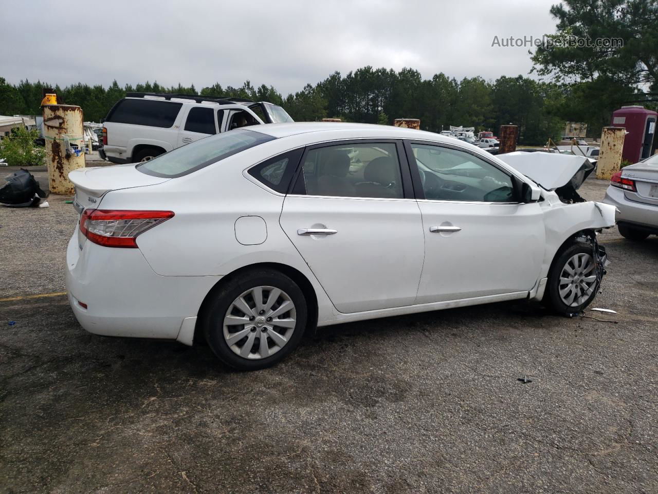 2014 Nissan Sentra S White vin: 3N1AB7AP5EY332163