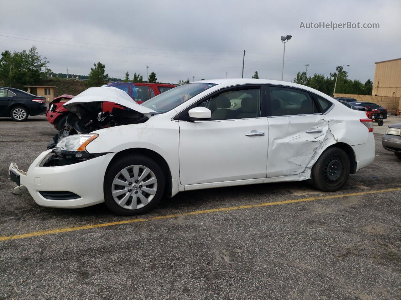 2014 Nissan Sentra S White vin: 3N1AB7AP5EY332163