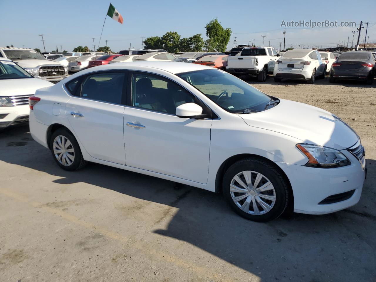 2015 Nissan Sentra S Белый vin: 3N1AB7AP5FL632512