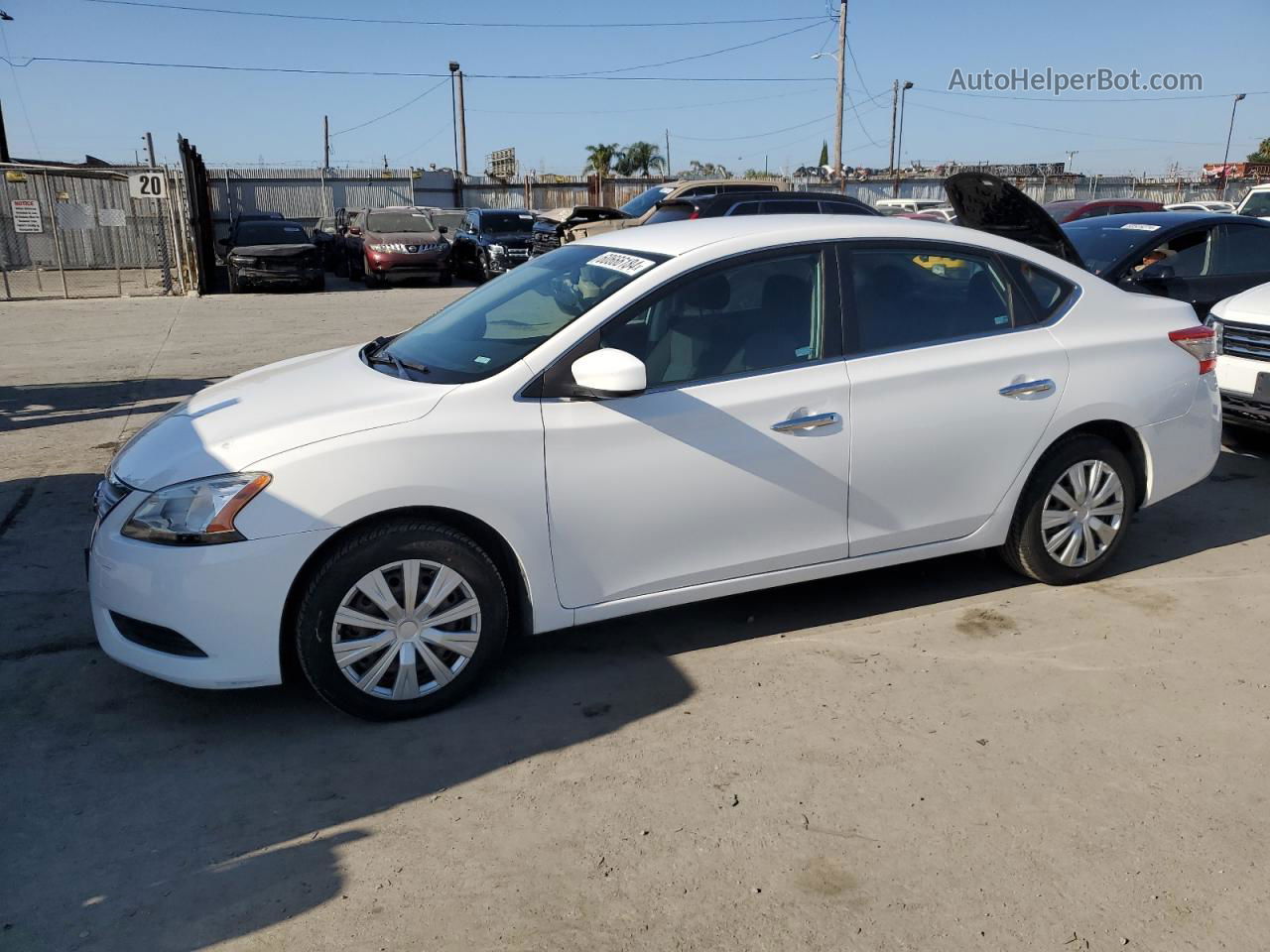 2015 Nissan Sentra S Белый vin: 3N1AB7AP5FL632512