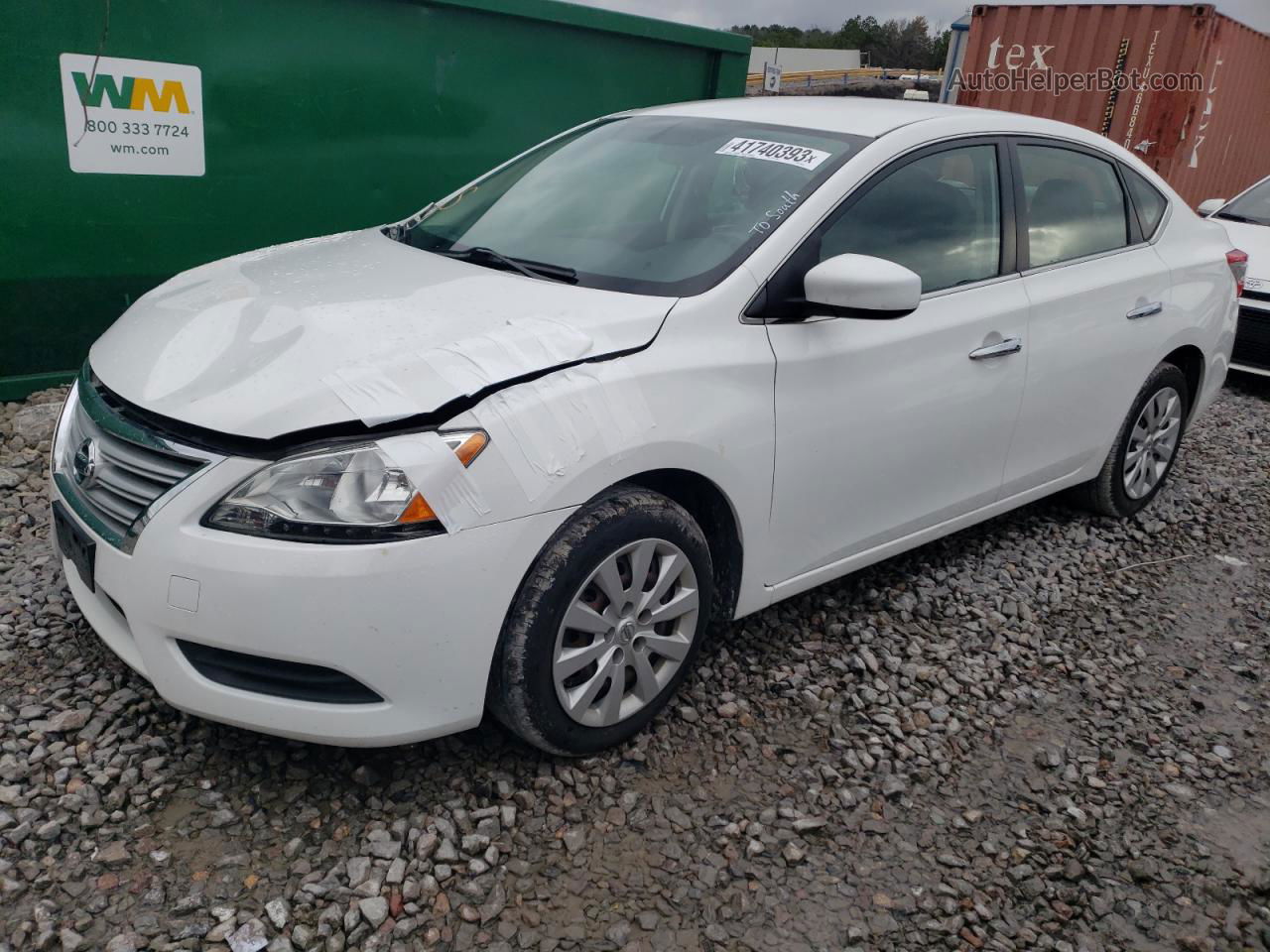 2015 Nissan Sentra S White vin: 3N1AB7AP5FL682097