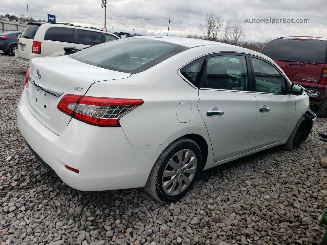 2015 Nissan Sentra S White vin: 3N1AB7AP5FL682097