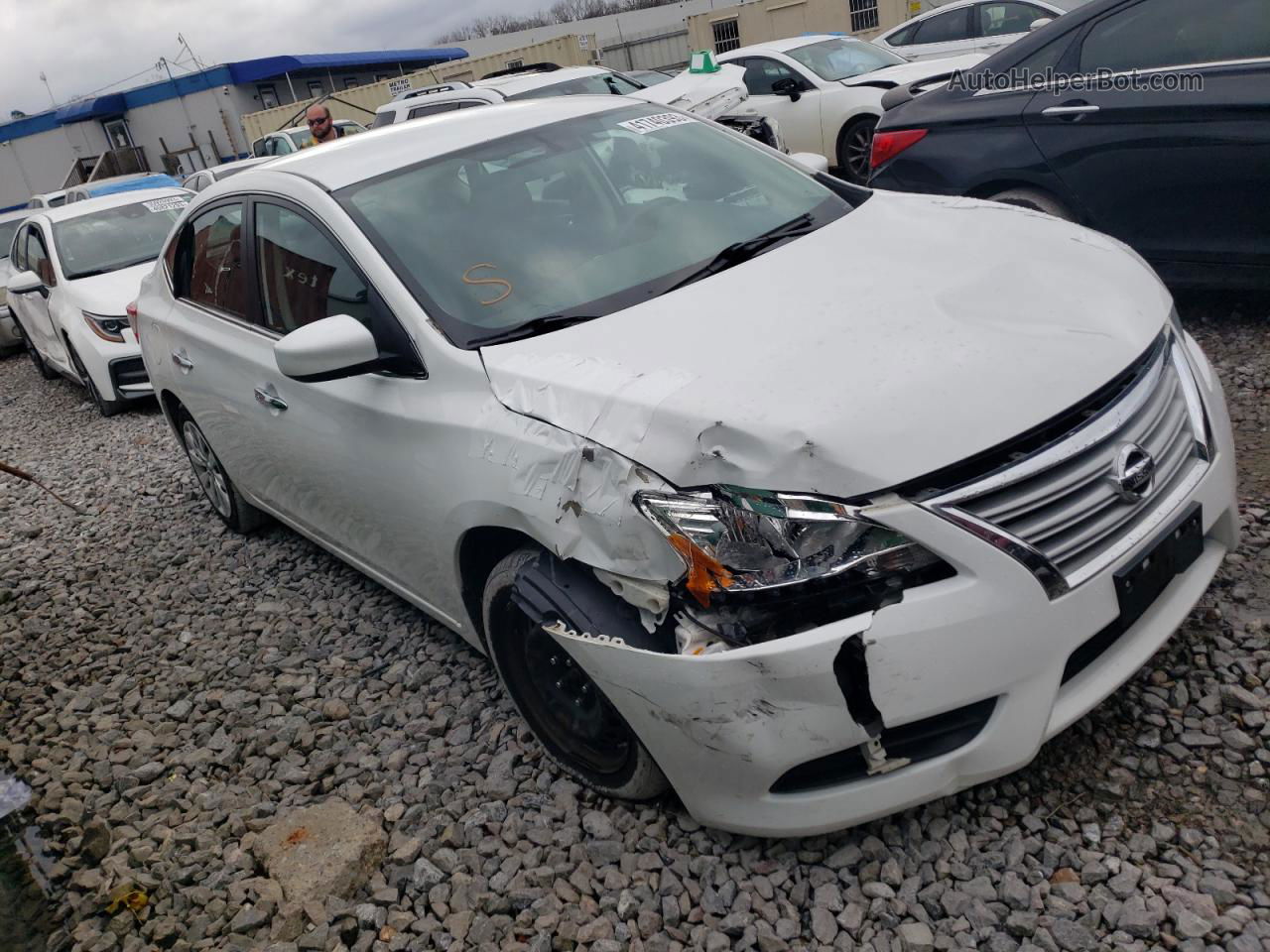 2015 Nissan Sentra S White vin: 3N1AB7AP5FL682097