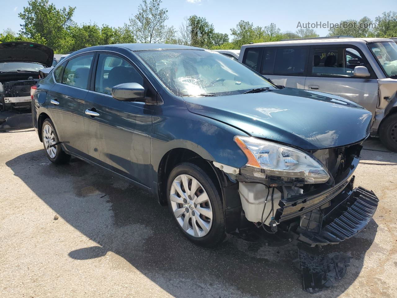 2015 Nissan Sentra S Blue vin: 3N1AB7AP5FY274136