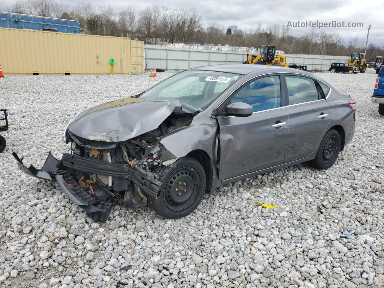 2015 Nissan Sentra S Серый vin: 3N1AB7AP5FY277506