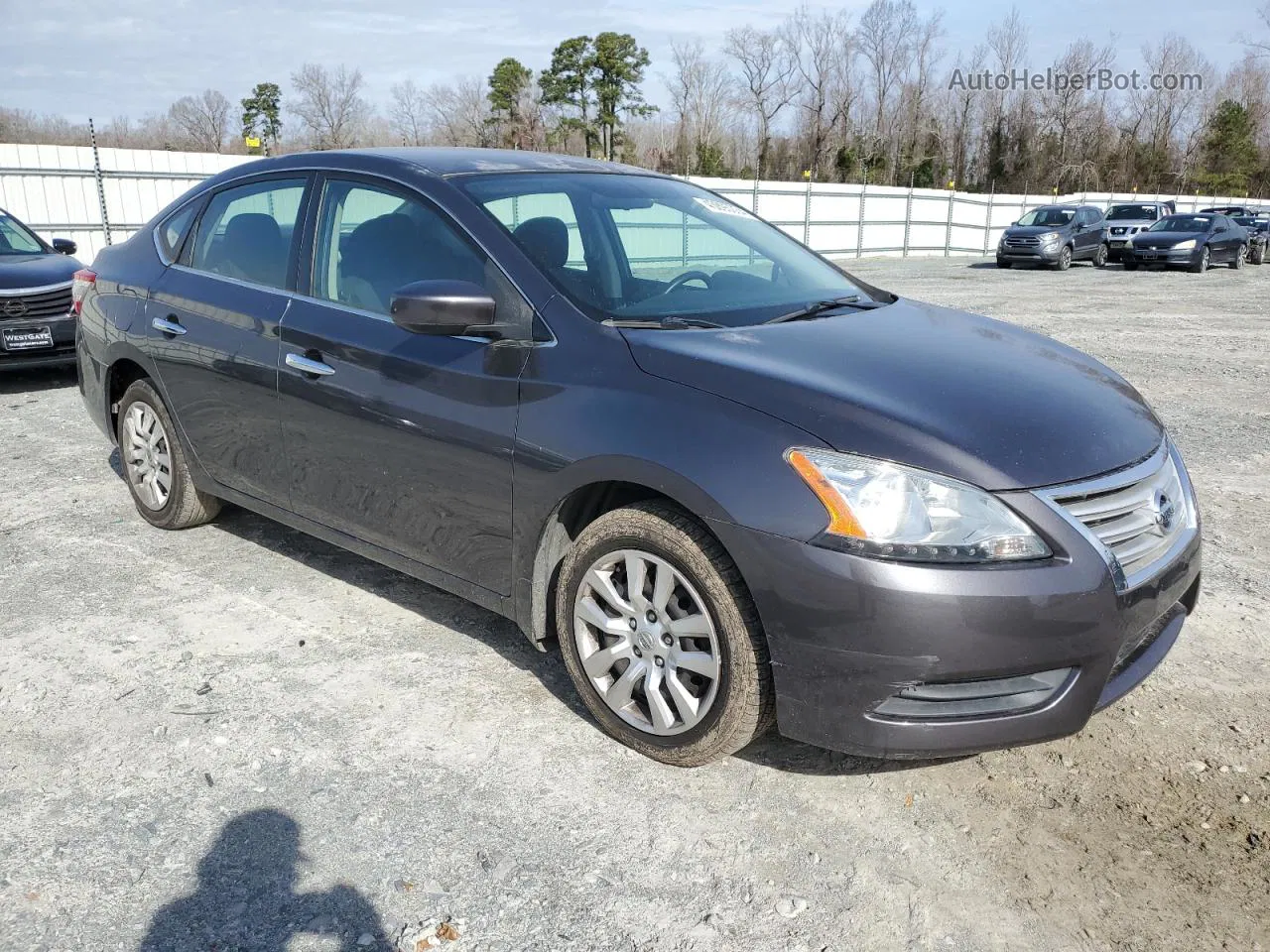 2015 Nissan Sentra S Серый vin: 3N1AB7AP5FY303103