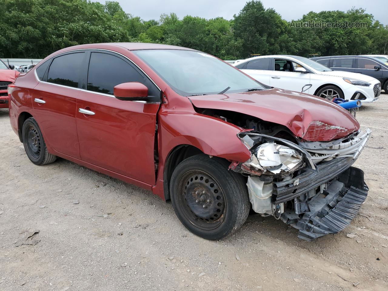 2015 Nissan Sentra S Burgundy vin: 3N1AB7AP5FY325912