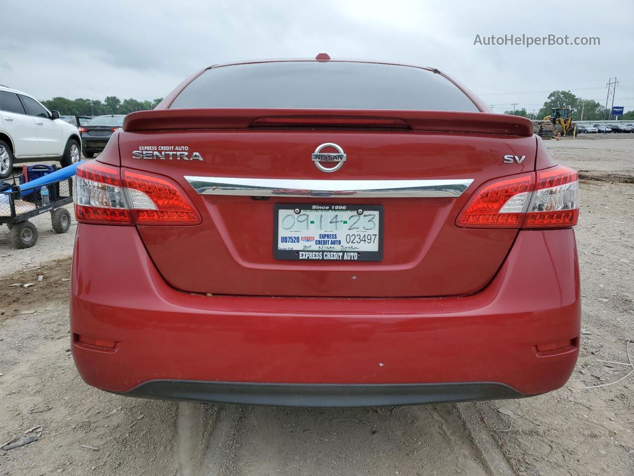 2015 Nissan Sentra S Burgundy vin: 3N1AB7AP5FY325912