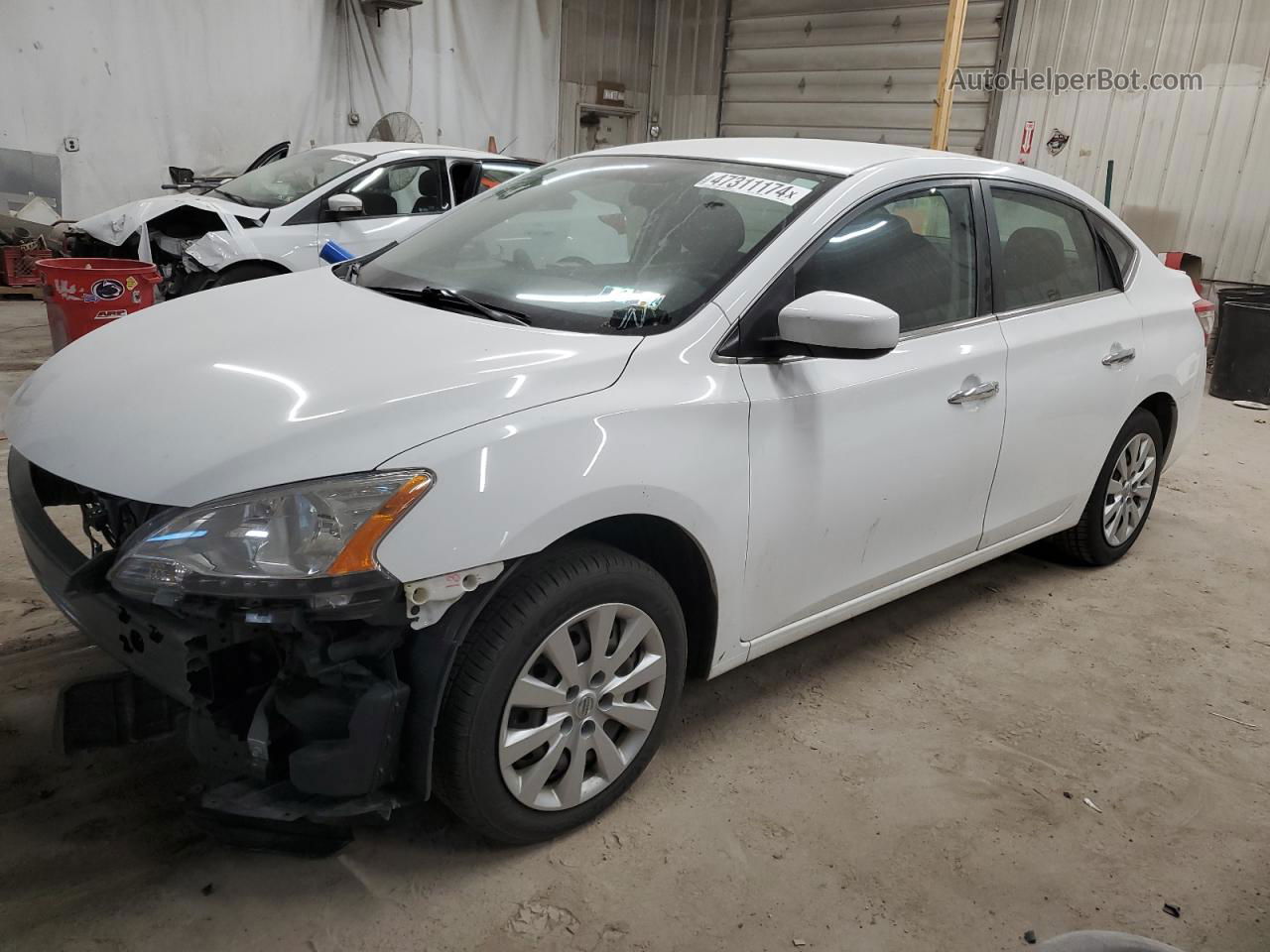 2015 Nissan Sentra S White vin: 3N1AB7AP5FY342211